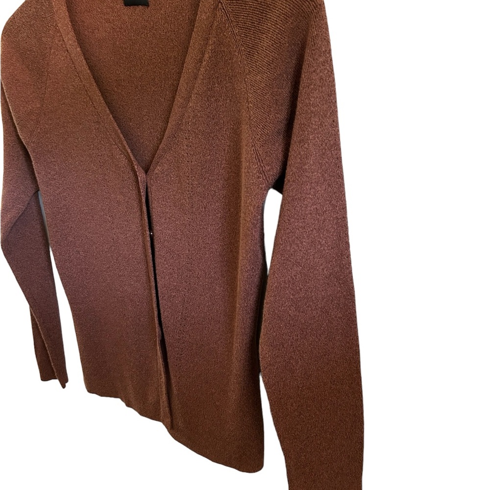 Vintage MAG (Magaschoni) Brown Cotton & Rayon Form Fitting Sweater Set Size M - Picture 4 of 9